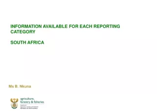 INFORMATION AVAILABLE FOR EACH REPORTING CATEGORY  SOUTH AFRICA
