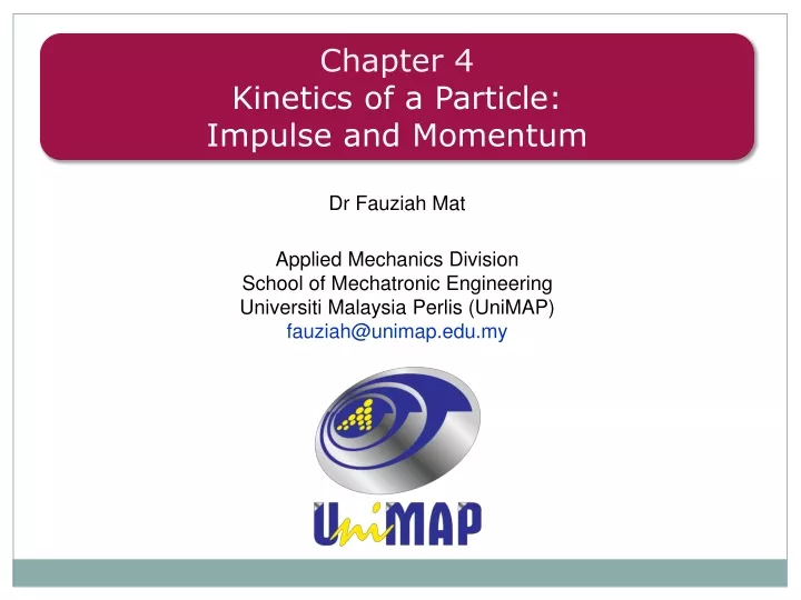 chapter 4 kinetics of a particle impulse