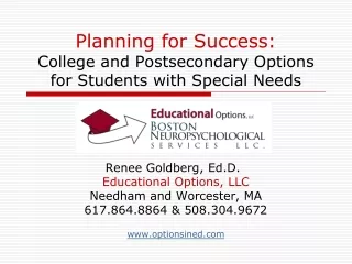 Planning for Success: College and Postsecondary Options for Students with Special Needs