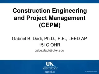 Construction Engineering and Project Management (CEPM)