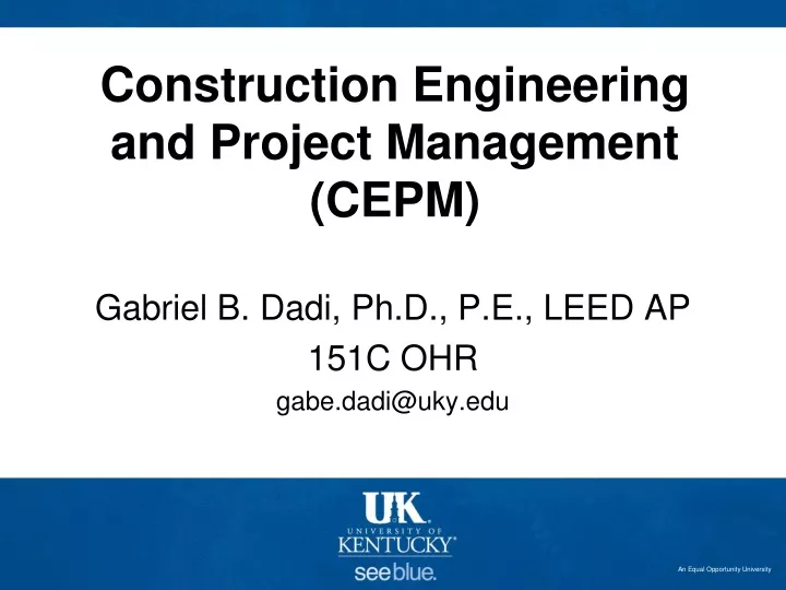 construction engineering and project management cepm