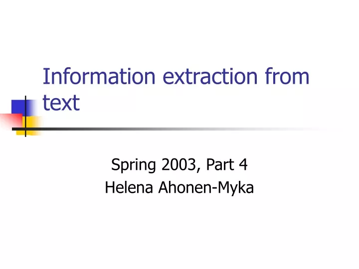 information extraction from text