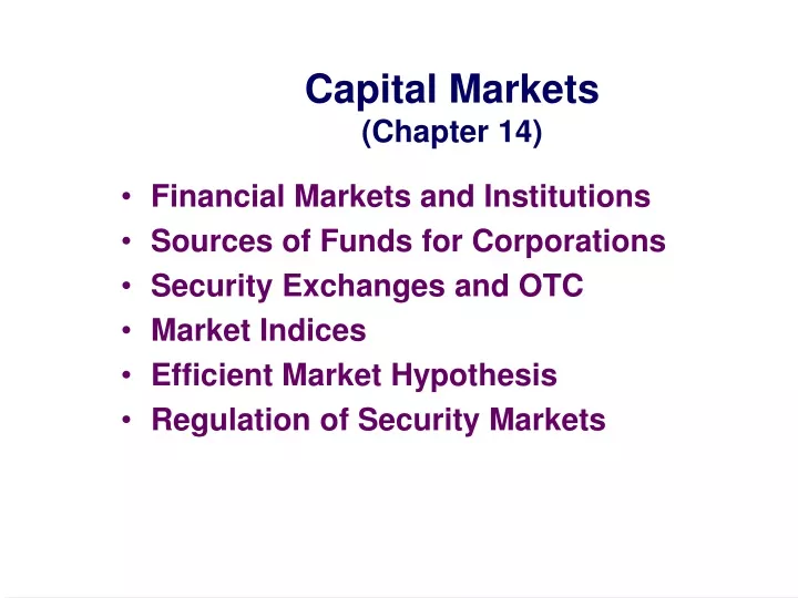 capital markets chapter 14