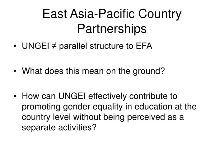 east asia pacific country partnerships