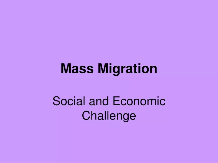 mass migration