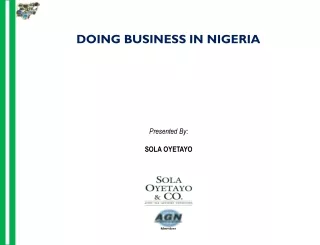 DOING BUSINESS IN NIGERIA