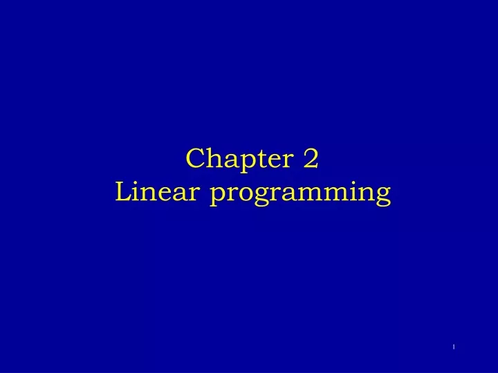 chapter 2 linear programming