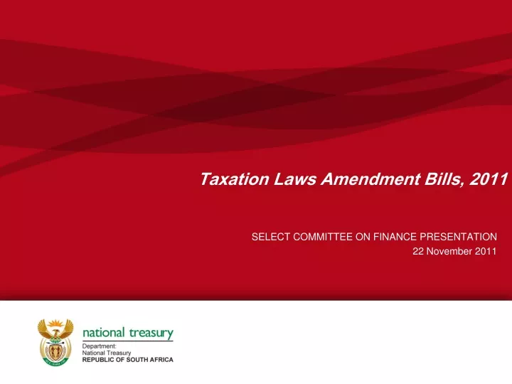 taxation laws amendment bills 2011