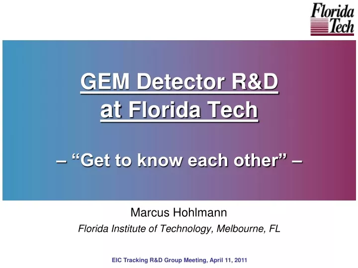 gem detector r d at florida tech get to know each other