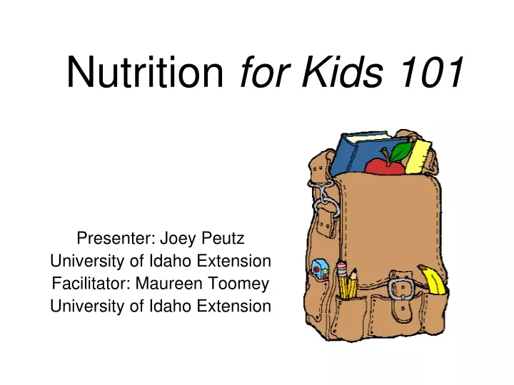 nutrition for kids 101