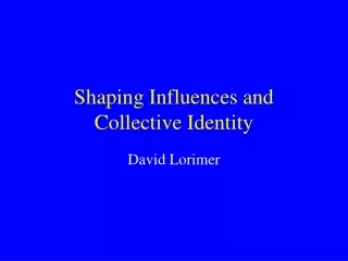 Shaping Influences and Collective Identity