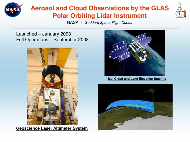 aerosol and cloud observations by the glas polar