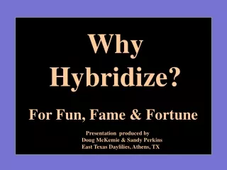 Why Hybridize?