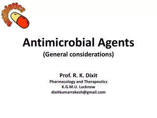 Antimicrobial Agents  (General considerations)