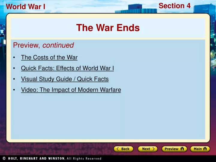 preview continued the costs of the war quick