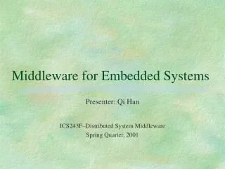 Middleware for Embedded Systems