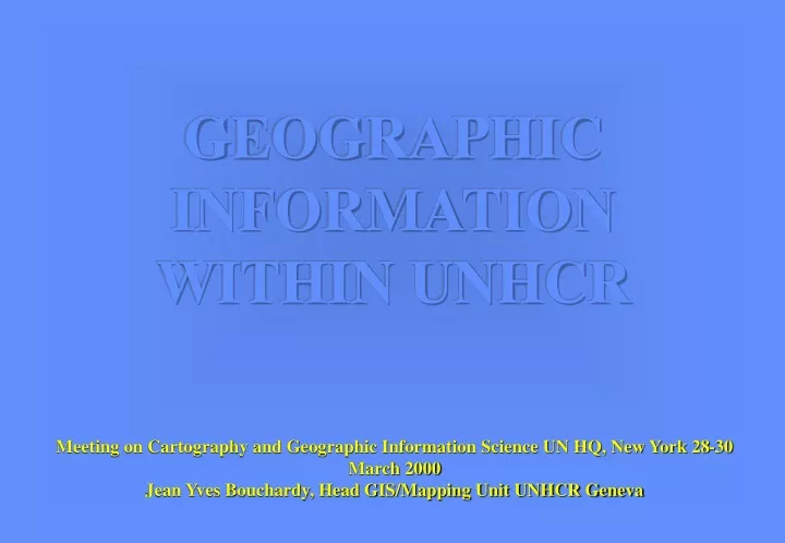 geographic information within unhcr
