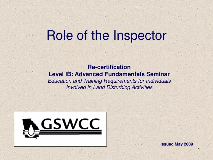 role of the inspector