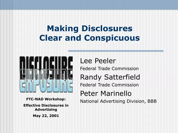 making disclosures clear and conspicuous