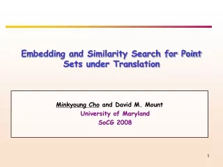 Embedding and Similarity Search for Point Sets under Translation