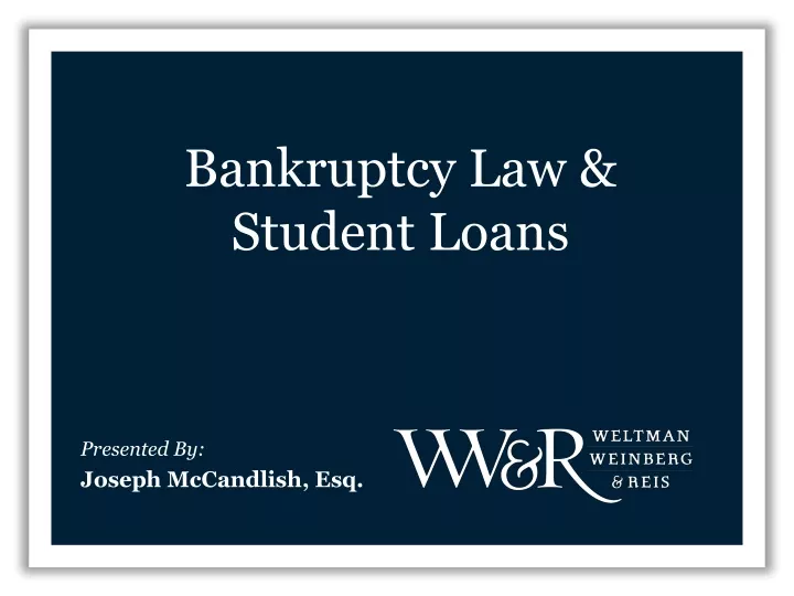 bankruptcy law student loans