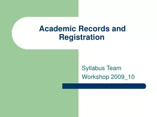 Academic Records and Registration