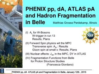 PHENIX pp, dA, ATLAS pA and Hadron Fragmentation  in Belle