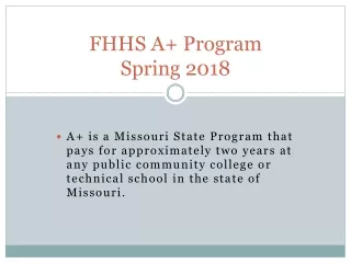 FHHS A+ Program Spring 2018