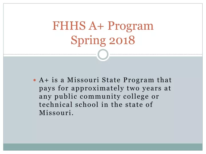 fhhs a program spring 2018