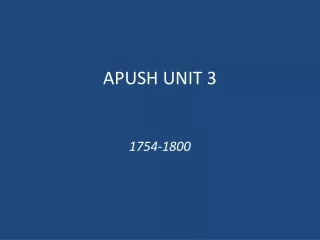 APUSH UNIT 3