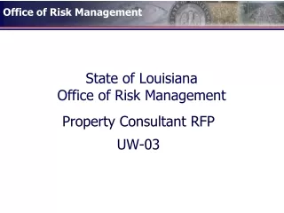 State of Louisiana Office of Risk Management