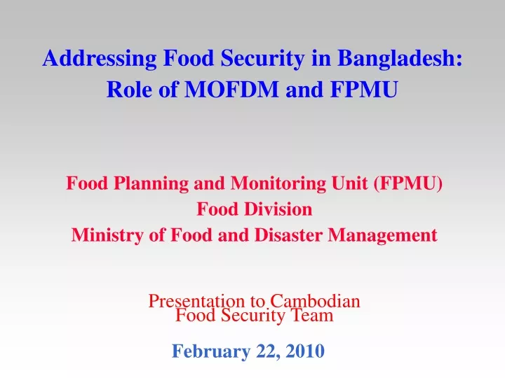addressing food security in bangladesh role