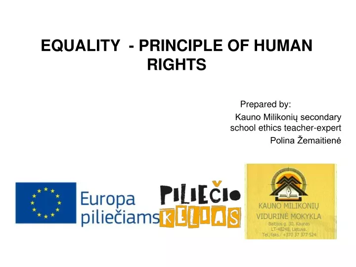 equality principle of human rights prepared