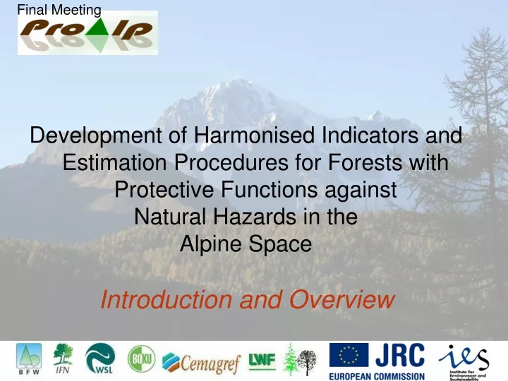 development of harmonised indicators