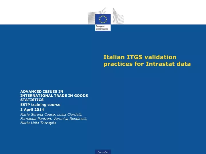 italian itgs validation practices for intrastat data