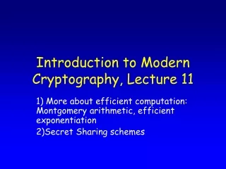 Introduction to Modern Cryptography, Lecture 11