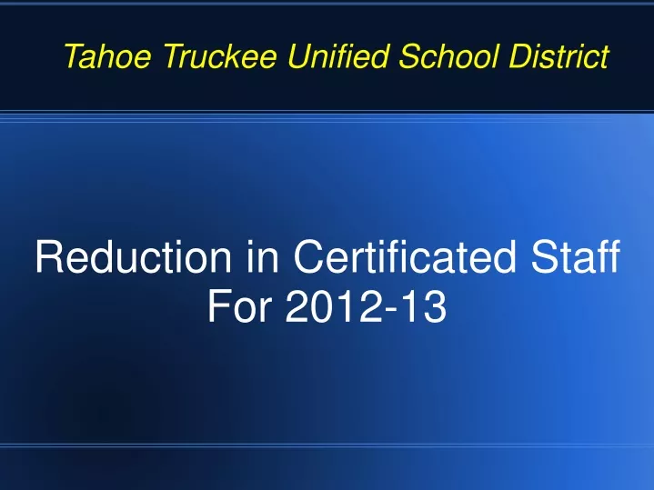 reduction in certificated staff for 2012 13