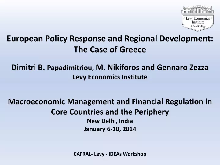 european policy response and regional development
