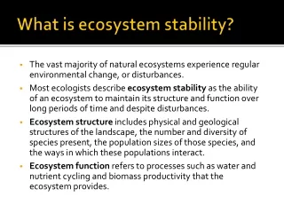 What is ecosystem stability?