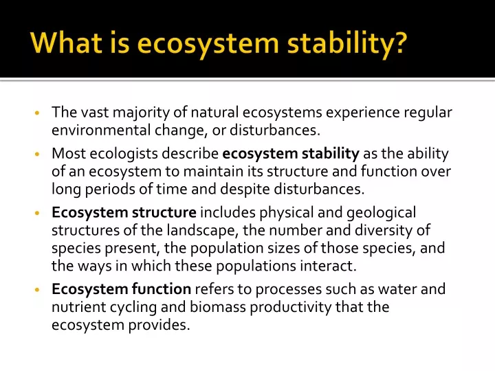 what is ecosystem stability