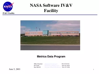 NASA Software IV&amp;V Facility