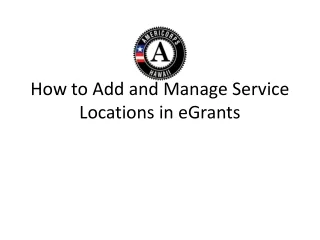 How to Add and Manage Service Locations in eGrants