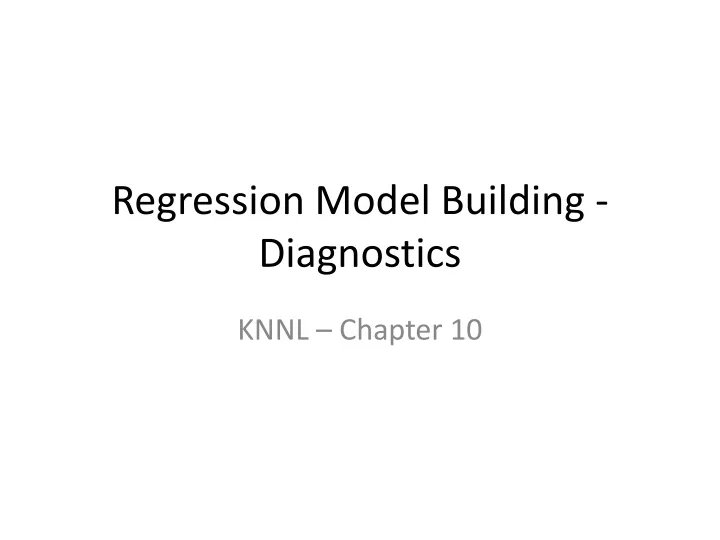 regression model building diagnostics