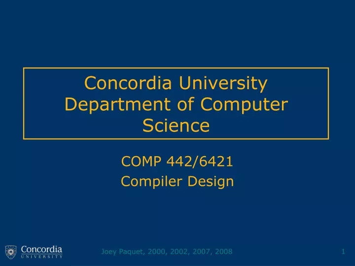 concordia university department of computer science