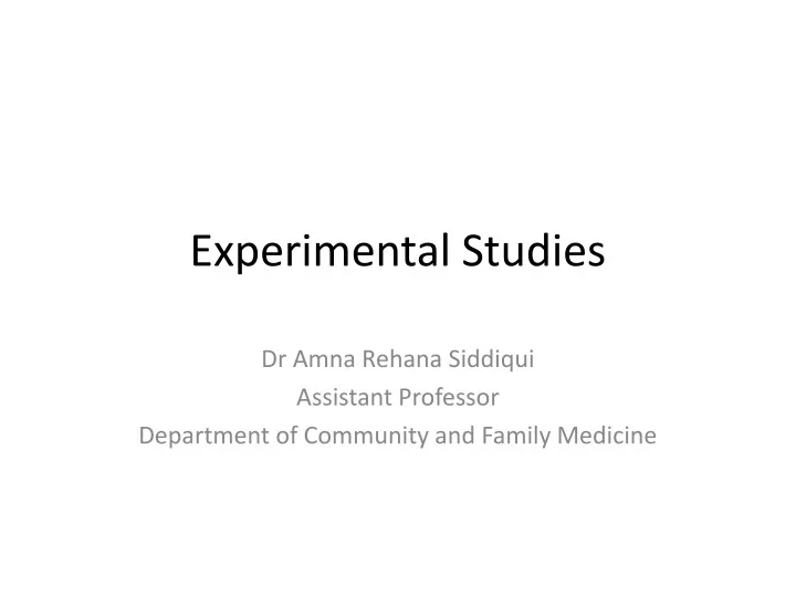 experimental studies