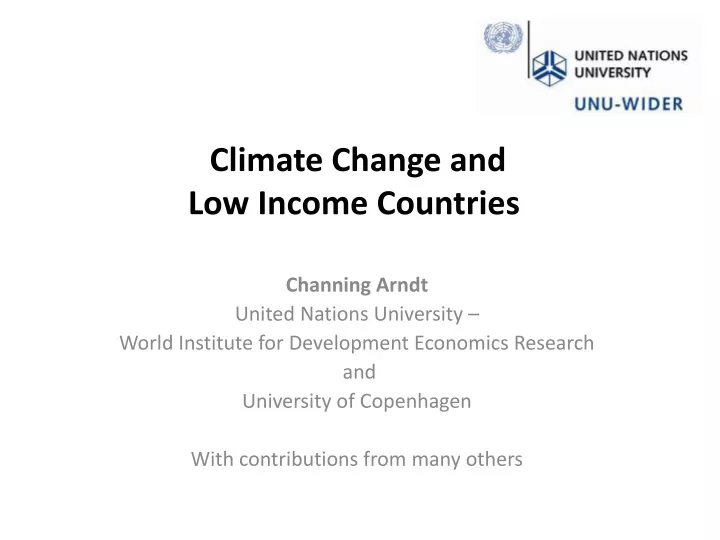 climate change and low income countries