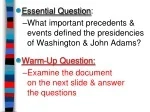 Essential Question : - slide 1
