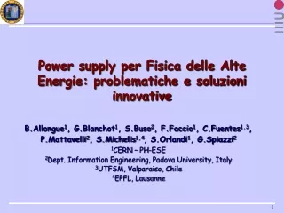 Power supply per Fisica delle Alte Energie: problematiche e soluzioni innovative