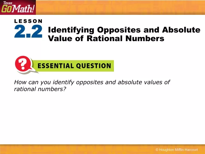 identifying opposites and absolute value of rational numbers