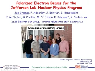 Polarized Electron Beams for the Jefferson Lab Nuclear Physics Program